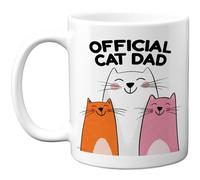 Stuff4 Cat Dad Mug - Cheerful Cats Illustration for Pet Lovers - Fun Novelty Cup for Father's Day or Birthday - 11oz Ceramic Gloss Mug