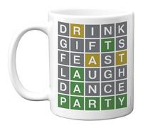Stuff4 Celebration Words Mug, Fun Grid Slogan Design