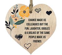 Chance Made Us Colleagues, Retirement Gifts For Women Hanging Wooden Heart Sign Plaque, Birthday Gifts for Women Light Wood Hearts Plaques, Leaving Presents For Colleagues, Unusual Gifts Women