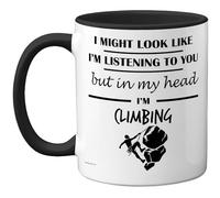 Stuff4 Climbing Gifts - in My Head Mug - Funny Gift for Climbing Lover Men Women - 11oz Premium Ceramic Dishwasher Safe Black Handle Mugs Novelty Cup