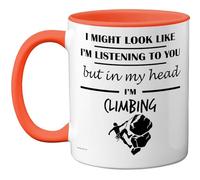 Stuff4 Climbing Gifts - in My Head Mug - Funny Gift for Climbing Lover Men Women - 11oz Premium Ceramic Dishwasher Safe Orange Handle Mugs Novelty Cup