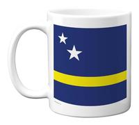 Stuff4 Curaçao Mug - Bold Flag Design with Navy Blue, Yellow Stripe & Stars - Bright Patriotic Desk Or Kitchen Accent - 11oz Ceramic Gloss Mug