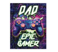 Stuff4 Dad Birthday Poster Unframed - Epic Gamer - Unique Happy Birthday for Dad Gifts from Son Daughter, 8x10 Inch Fathers Day Decor Decoration