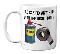 Stuff4 Dad Can Fix Anything Mug - WD-40 & Duct Tape Humour - Light-Hearted DIY Design - 11oz Ceramic Gloss Mug