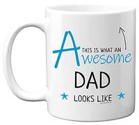 Stuff4 Dad Mug, Dad Birthday Gifts, Fathers Day Present - This is What an Awesome Looks Like - 11oz Ceramic Dishwasher Safe Mugs, Daddy Birthday Gifts, for