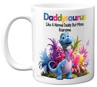 Stuff4 Daddy Gifts - Roarsome Daddysaurus Mug - Happy Birthday Gifts for Daddy from Son Daughter, Dinosaur Father's Day Presents, 11oz Ceramic Dishwasher Safe Premium Mugs