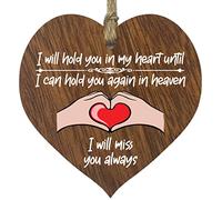 Stuff4 Dark Wooden Heart Sign Plaque, Hold You In My Heart
