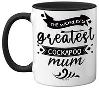 Stuff4 The World's Greatest Cockapoo Mum, Cockapoo Gifts for Lovers, Dog Mum Mug, Cockerpoo Gifts for Women, 11oz Ceramic Dishwasher Safe Premium Black Mugs