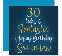Stuff4 Fantastic 30th Birthday Cards for Son-in-law - 30 Today & - Happy Card from in-laws, Son Gifts, 145mm x Greeting Gift, GCARD-145-FANSONLAW-30-FBA