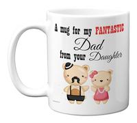 Stuff4 Fantastic Dad Mug, Cute Bears Family Design from Your Daughter