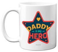Fathers Day Mug Gifts - Daddy Hero - Dad Birthday Mug Present from Son Daughter, Christmas Day Daddy Secret Santa Gift, 11oz Ceramic Dishwasher Safe Coffee Cup