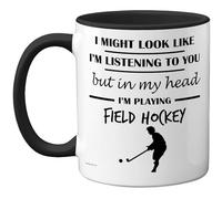 Stuff4 Field Hockey Gifts - in My Head Mug - Funny Gift for Field Hockey Lover Men Women - 11oz Premium Ceramic Dishwasher Safe Black Handle Mugs Novelty Cup