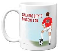 Stuff4 Football Mug Gift for Salford Fans - Footy Biggest Fan - Happy Birthday Mugs Present Gifts for Son Dad Brother Uncle Colleague Friend Cousin, 11oz Ceramic Dishwasher Safe Coffee Tea Cup
