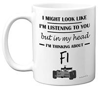 Stuff4 Formula 1 Gifts - in My Head I'm Thinking About F1 - Funny F1 Gifts for Men, Car Lover for Him, Mug, Formula One 11oz Ceramic Dishwasher Safe Premium Mugs Novelty Cup