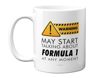 Stuff4 Formula 1 Warning Mug, Bold Yellow Sign for Racing Fans