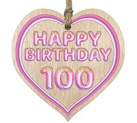 Stuff4 Fun 100th Birthday Gift For Men Woman Wooden Heart Plaques