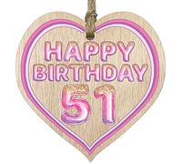 Stuff4 Fun 51st Birthday Gift For Men Woman Wooden Heart Plaques