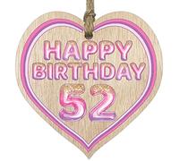 Stuff4 Fun 52nd Birthday Gift For Men Woman Wooden Heart Plaques
