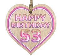 Stuff4 Fun 53rd Birthday Gift For Men Woman Wooden Heart Plaques