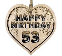 Stuff4 Fun 53rd Birthday Gift For Men Woman Wooden Heart Plaques, Foil Age