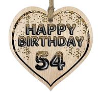 Stuff4 Fun 54th Birthday Gift For Men Woman Wooden Heart Plaques, Foil Age