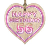 Stuff4 Fun 56th Birthday Gift For Men Woman Wooden Heart Plaques