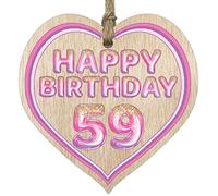 Stuff4 Fun 59th Birthday Gift For Men Woman Wooden Heart Plaques