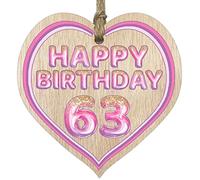 Stuff4 Fun 63rd Birthday Gift For Men Woman Wooden Heart Plaques