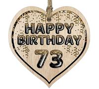 Stuff4 Fun 73rd Birthday Gift For Men Woman Wooden Heart Plaques, Foil Age