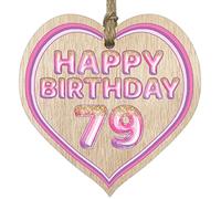 Stuff4 Fun 79th Birthday Gift For Men Woman Wooden Heart Plaques