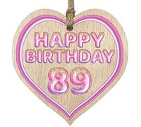 Stuff4 Fun 89th Birthday Gift For Men Woman Wooden Heart Plaques