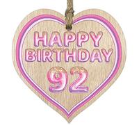 Stuff4 Fun 92nd Birthday Gift For Men Woman Wooden Heart Plaques