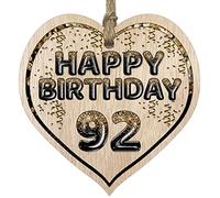 Stuff4 Fun 92nd Birthday Gift For Men Woman Wooden Heart Plaques, Foil Age