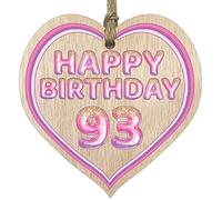 Stuff4 Fun 93rd Birthday Gift For Men Woman Wooden Heart Plaques