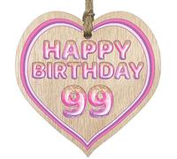 Stuff4 Fun 99th Birthday Gift For Men Woman Wooden Heart Plaques