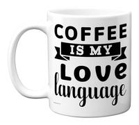 Stuff4 Fun Coffee Gifts - Coffee Love Language - Novelty Gifts for Friends Colleague from Colleague Friends, Birthday Presents, Fun Bday Presents, 11oz Ceramic Dishwasher Safe Premium Mugs