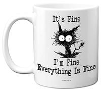 Fun Novelty Mug - Its Fine - Funny Gifts for Her Him, Mugs Gift for Women Men, Dad Birthday gifts, Mum birthday gifts, Christmas, Mothers Day, Fathers Day, Novelty 11oz Ceramic Dishwasher Safe Mugs