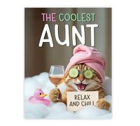 Stuff4 Funny Aunt Birthday Poster Unframed, Relaxing Bath Cat