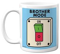 Stuff4 Funny Birthday Mug for Brother - Brother Mode - Novelty Birthday Mugs Present Gifts for Men Bro Sibling, 11oz Ceramic Coffee Humour Joke Banter Cup