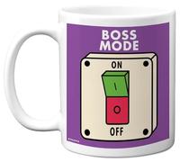 Stuff4 Funny Birthday Mug for Men Women - Boss Mode - Novelty Birthday Mugs Present Gifts for Work Colleague Manager Employee, 11oz Ceramic Coffee Humour Joke Banter Cup