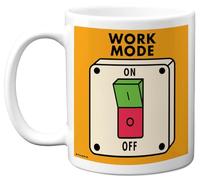 Stuff4 Funny Birthday Mug for Men Women - Work Mode - Novelty Birthday Mugs Present Gifts for Work Colleague Boss Manager Employee, 11oz Ceramic Coffee Humour Joke Banter Cup