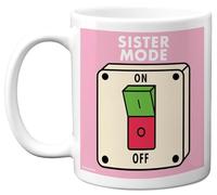 Stuff4 Funny Birthday Mug for Sister - Sister Mode - Novelty Birthday Mugs Present Gifts for Women Sis Sibling, 11oz Ceramic Coffee Humour Joke Banter Cup
