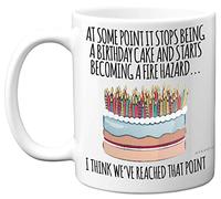 Funny Birthday Mug for Women Men - Fire Hazard - Rude Birthday Mugs Present Gifts for Friend Colleague Mum Dad Auntie Uncle Sister Daughter, 11oz Ceramic Coffee Mugs Humour Joke Banter Cup