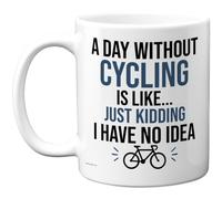 Stuff4 Funny Cycling Mug, Bold Slogan with Bicycle Icon