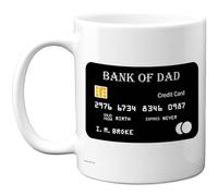 Stuff4 Funny Dad Mug - Bank of Dad Credit Card Design - Humorous Father's Day Or Birthday Novelty - 11oz Ceramic Gloss Mug