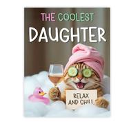 Stuff4 Funny Daughter Birthday Poster Unframed - Relaxing Bath Cat - Hilarious Happy Birthday for Daughter Gifts from Dad Mum, 8x10 Inch Bday Decor Decoration