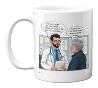 Stuff4 Funny Doctor Conversation Mug - Humorous Alcohol Slogan - Light - Hearted Gift for Friends or Colleagues - 11oz Ceramic Gloss Mug