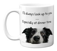 Stuff4 Funny Dog Mug - I'll Always Look Up to You Dinner Time Slogan - Humorous Gift for Pet Lovers - 11oz Ceramic Gloss Mug