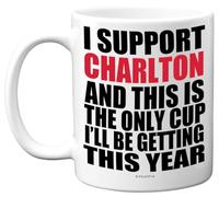 Funny Football Mug Gift for Charlton Fans - Footy Only Cup - Joke Xmas Birthday Mugs Present Gifts for Son Dad Brother Uncle Colleague Friend Cousin, 11oz Ceramic Dishwasher Safe Coffee Tea Cup