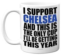 Stuff4 Funny Football Mug Gift for Chelsea Fans - Footy Only Cup - Joke Xmas Birthday Mugs Present Gifts for Son Dad Brother Uncle Colleague Friend Cousin, 11oz Ceramic Dishwasher Safe Coffee Tea Cup